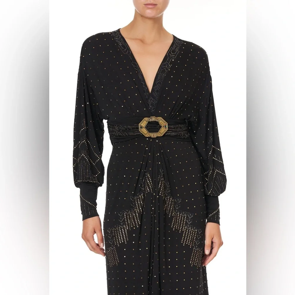 CAMILLA “Dripping in Deco” Belted Jersey Dress – XXL - Picture 4 of 17